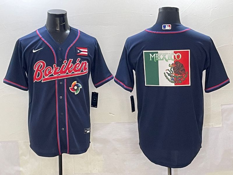 Men Puerto Rico Blank Blue Joint Name 2025 Nike MLB Jersey style 12->more jerseys->MLB Jersey